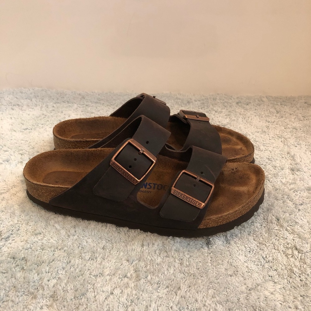 Brown leather comfort sole Birkenstock’s